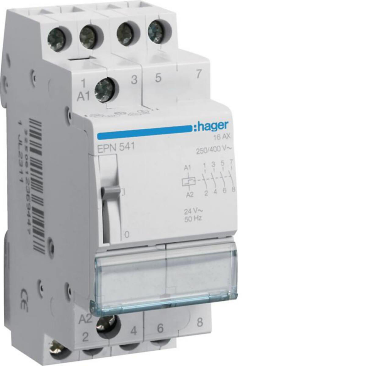 Sysäysrele Hager - SYSÄYSRELE HAGER EPN541 4S 24VAC/12VDC