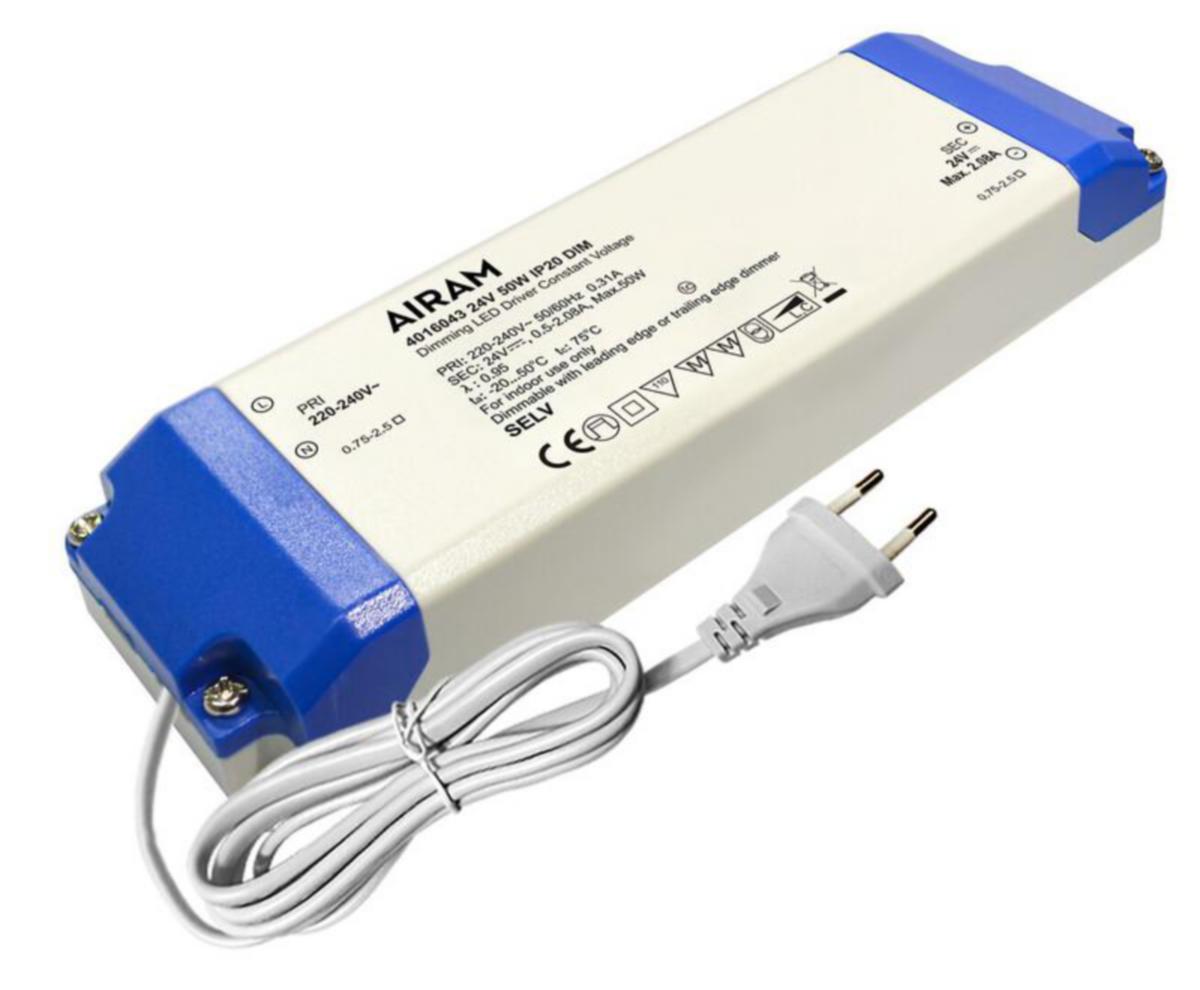 LED-liitäntälaite Airam Pro - LED-LIITÄNTÄLAITE AIRAM TASAJÄNNITEL.24V 50W IP20 DIM