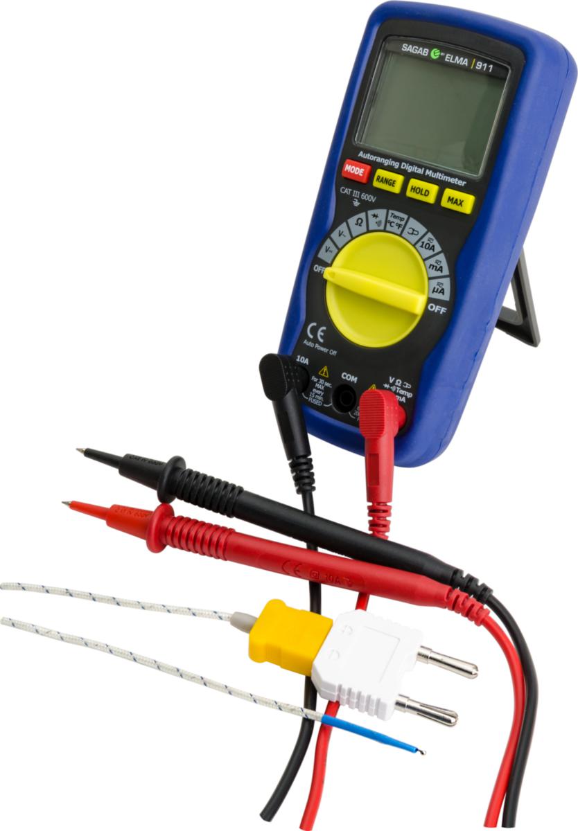 Jännitteenkoetin Elma 911, pienikokoinen digitaalinen yleismittari, Sagab - YLEISMITTARI DIGITAALINEN 600V ELMA 911