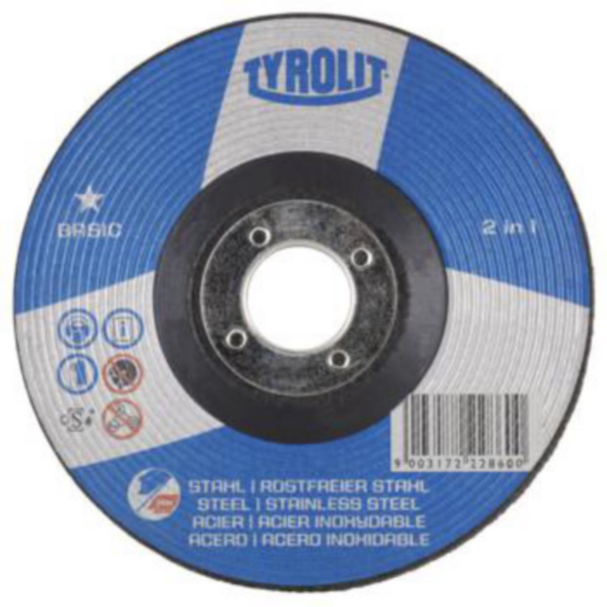 Hiomalaikka Tyrolit Basic 2in1 - HIOMALAIKKA BASIC 2IN1 TYROLIT 125X6X22,23 222860