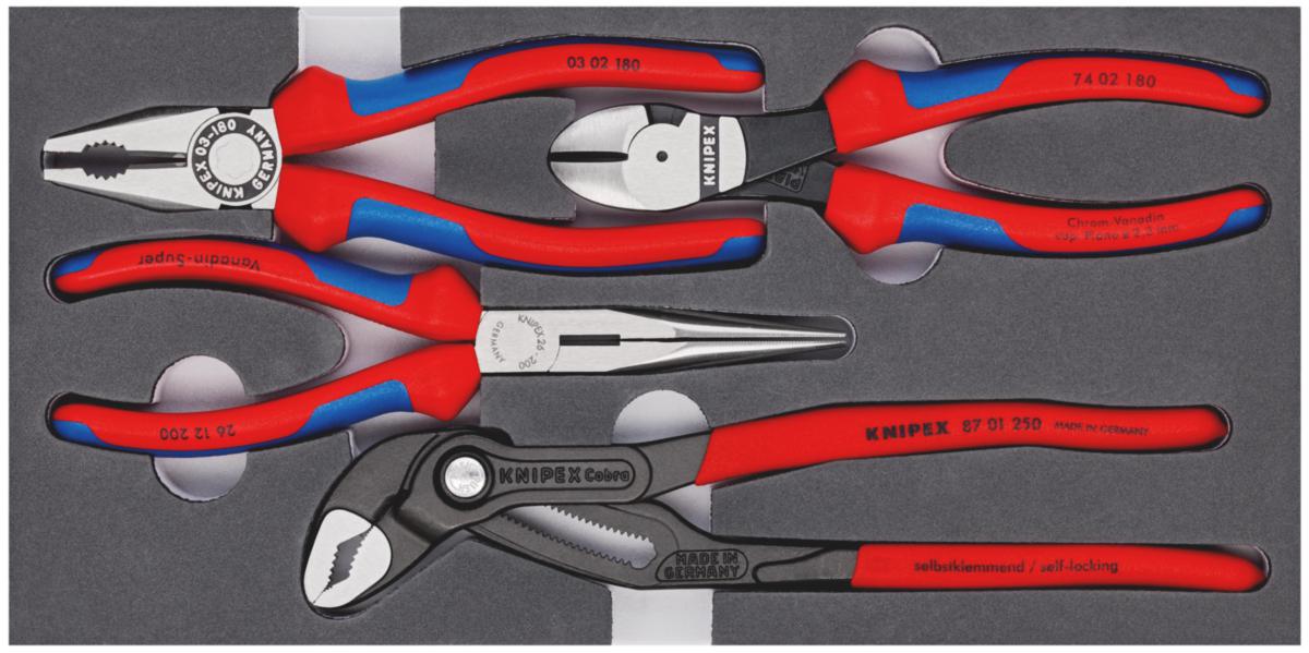 Pihtisarja Knipex Basic 4osaa - YLEISPIHTISARJA 4-PIHTIÄ KNIPEX VAAHTOMUOVIIN UPOT