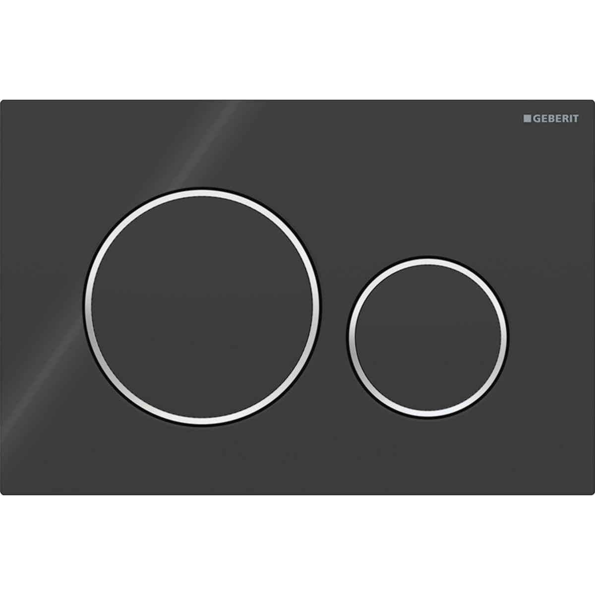 Huuhtelupainike Geberit Sigma 20 Round - HUUHTELUPAINIKE SIGMA20 2-H ROUND MUSTA/KROMI