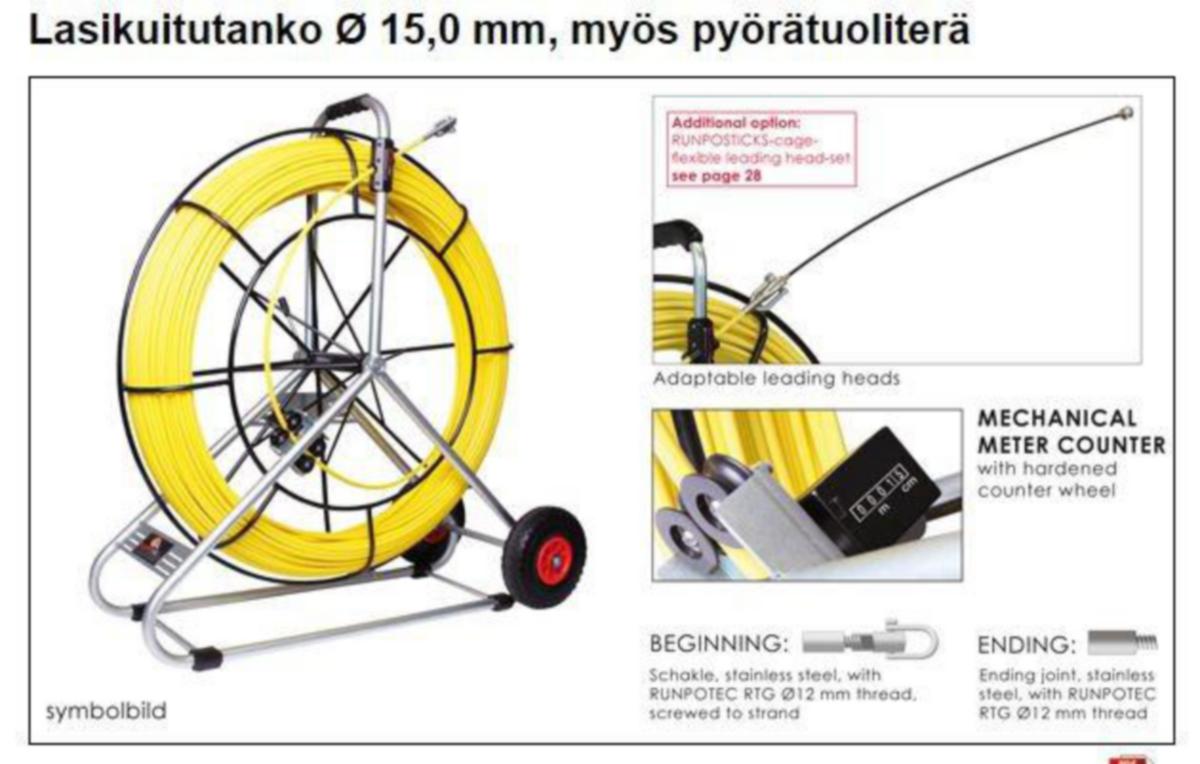Vetojousitarvike Runpotec - VETOJOUSITARVIKE RUNPOTEC KAAPELIKÄÄRME 350 M, 15,0 MM