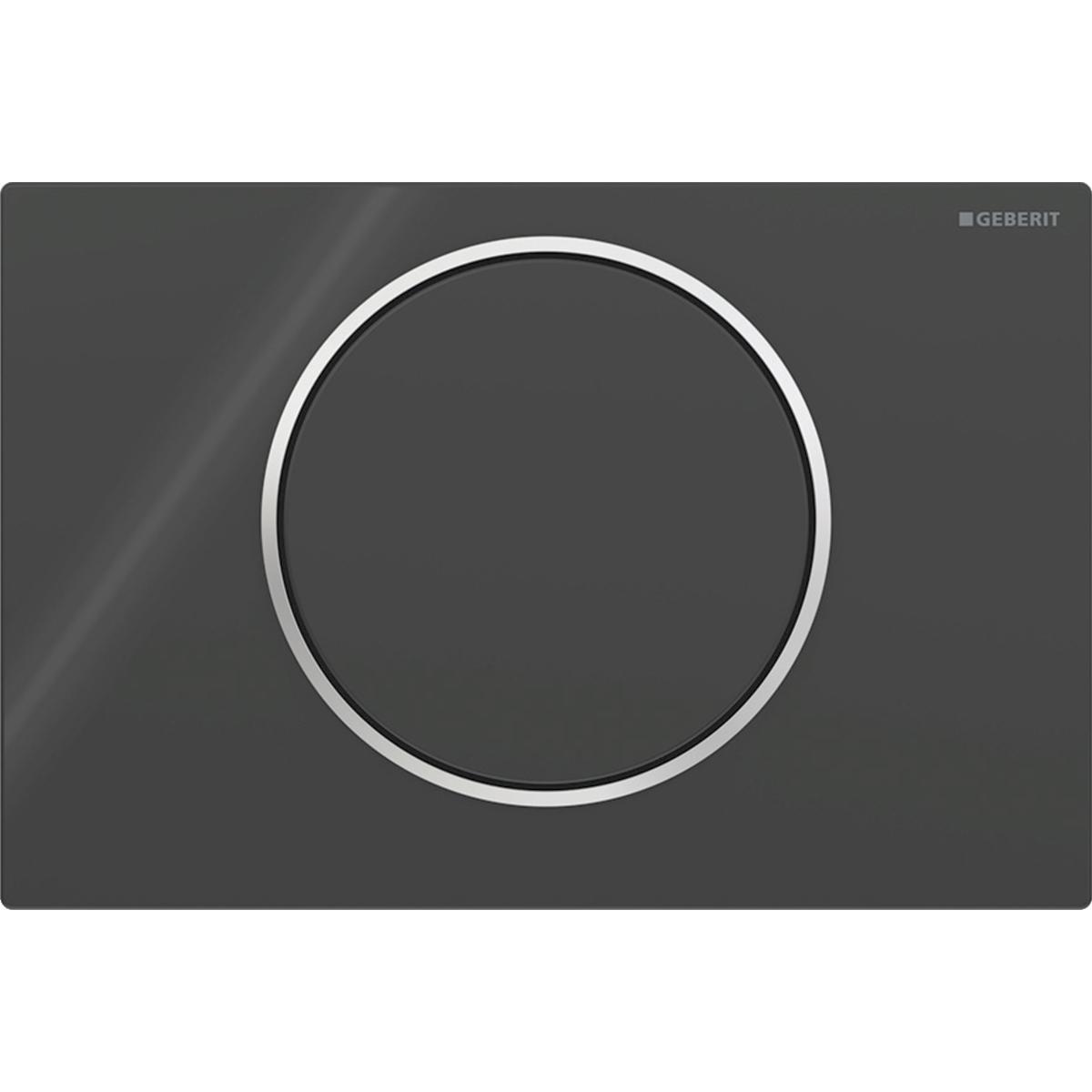 Huuhtelupainike Geberit Sigma 10 Round - HUUHTELUPAINIKE SIGMA10 1-H ROUND MUSTA/KROMI