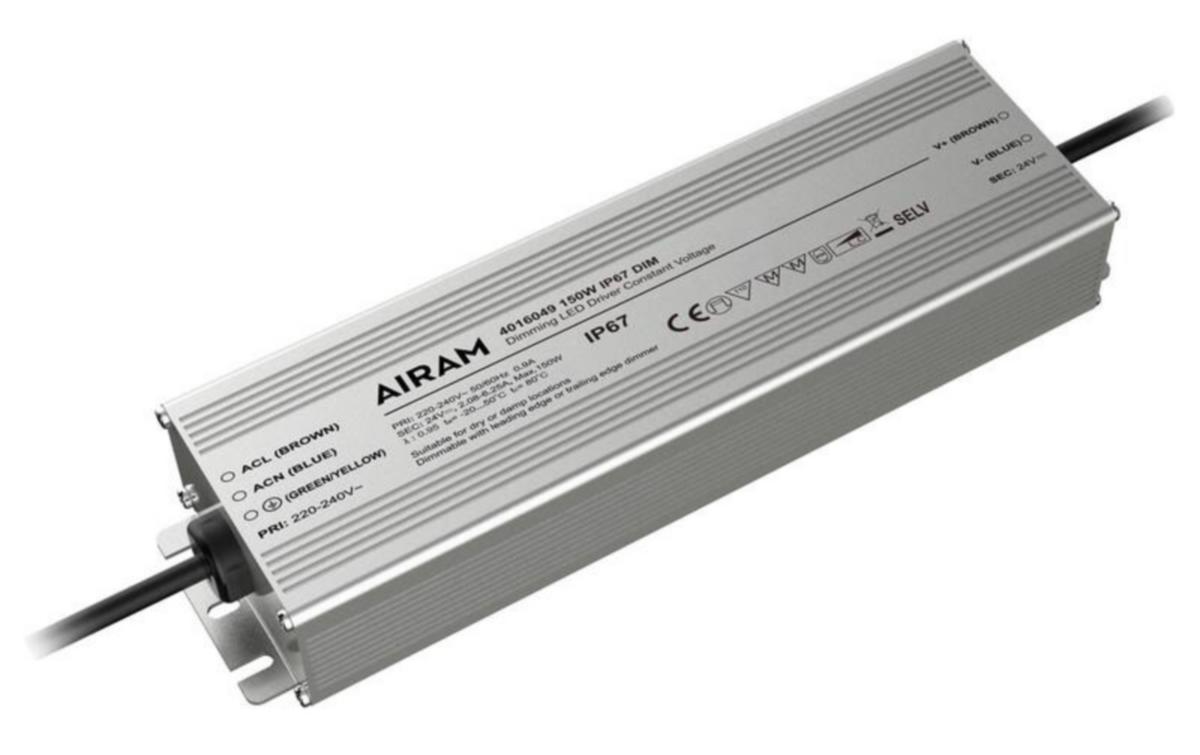 LED-liitäntälaite Airam Pro - LED-LIITÄNTÄLAITE AIRAM TASAJÄNNITEL.24V 150W IP67 DIM