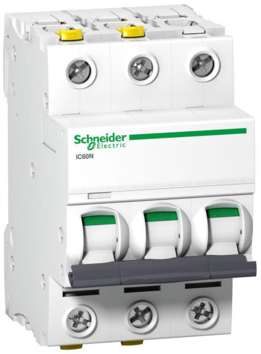 Johdonsuojakatkaisija Schneider Electric Acti 9 C-käyrä 3-nap 6kA - JOHDONSUOJAKATKAISIJA ACTI9 IC60N 3P C63A 6kA