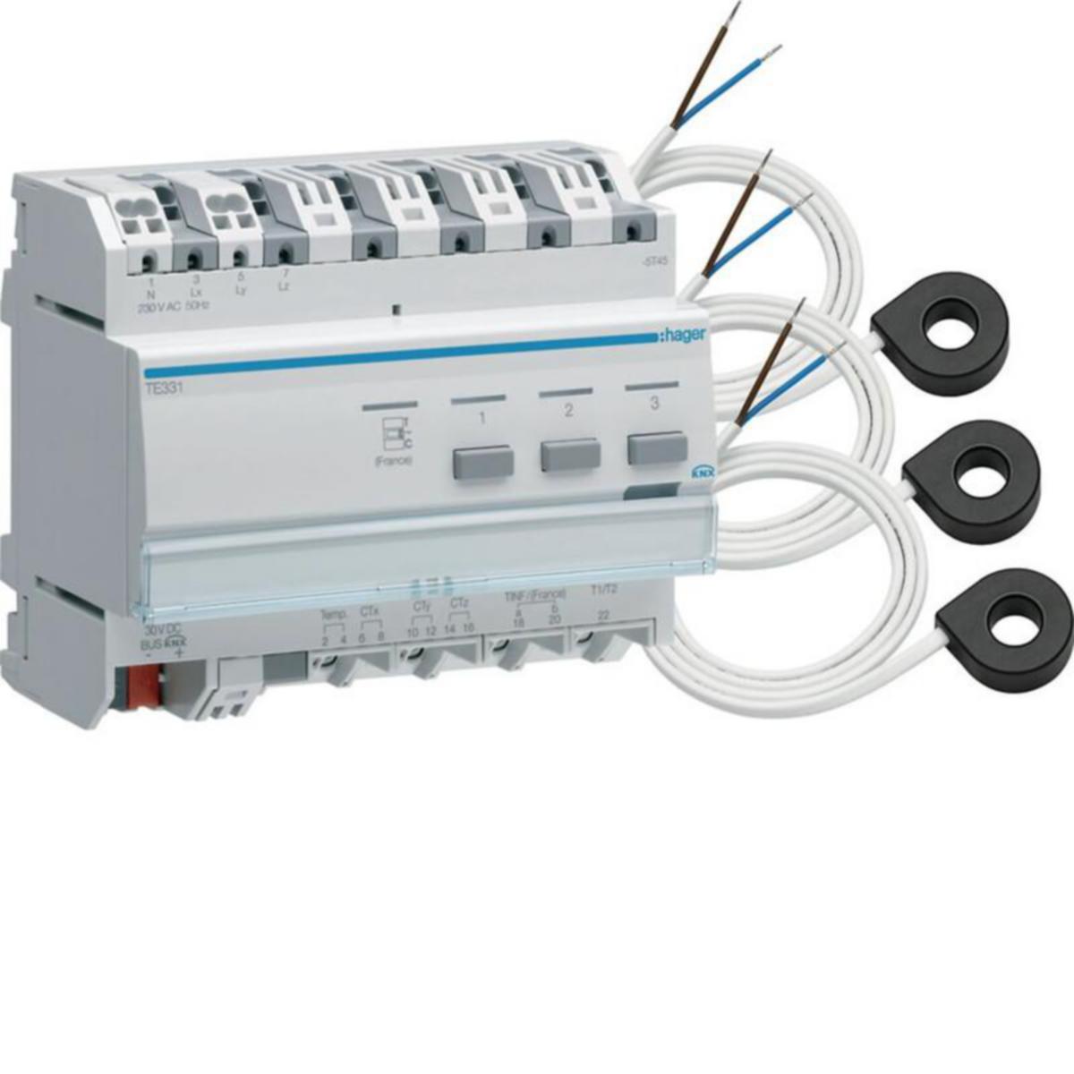Tuloyksikkö KNX Hager KNX easy - TULOYKSIKKÖ KNX KNX EASY TE332 3-KAN 2T 0-90A T DIN