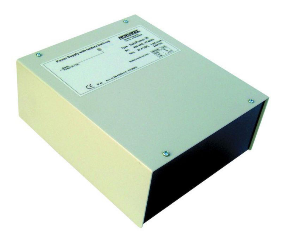 Virtalähde Noratel Safepower akkuvarmennettu IP20/IP40 - AKKUVARM VIRTALÄHDE NORATEL SAFEPOWER 36/A 230/27.4VDC 2A