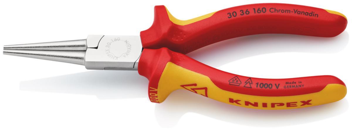 Kärkipihdit Knipex 3036 160 1000V - KÄRKIPIHDIT 160MM VDE KNIPEX SILEÄT PYÖREÄT LEUAT