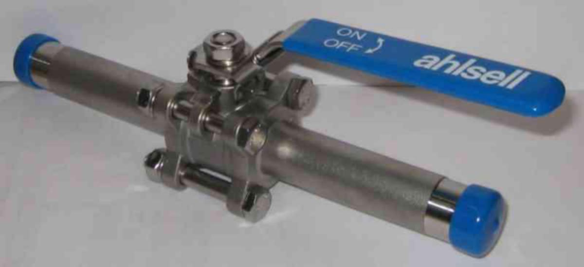 Palloventtiili 3-osainen HST pitkillä hitsauspäillä - PALLOVENTTIILI HST 3-OS PH DN65 PN40 TÄYA HIILIV PTFE