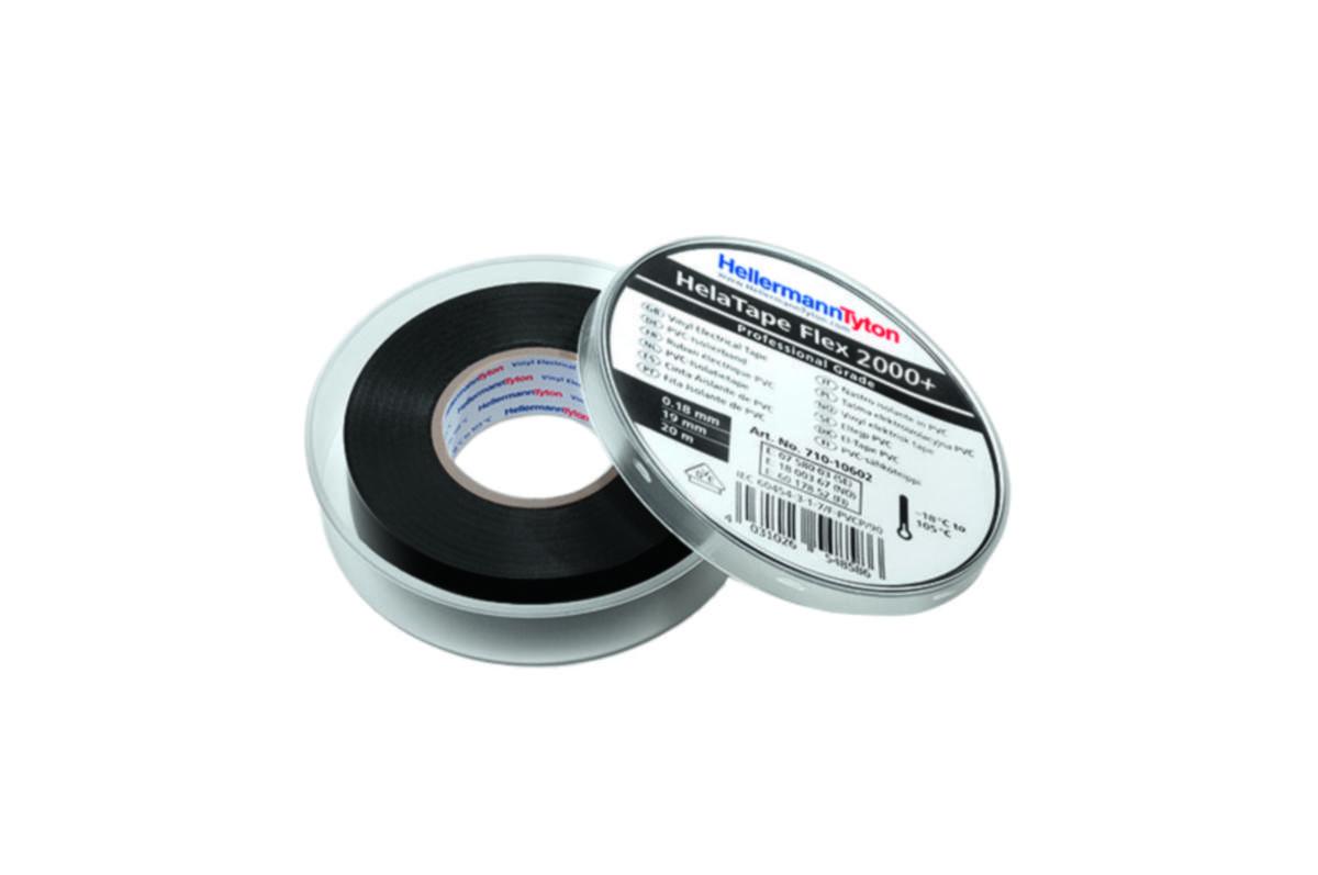 Sähköteippi vinyyli HellermannTyton HelaTape Flex 2000+ - SÄHKÖTEIPPI VINYYLI HELLERMANN HTAPE-FLEX2000+ 19mm x20m MUS