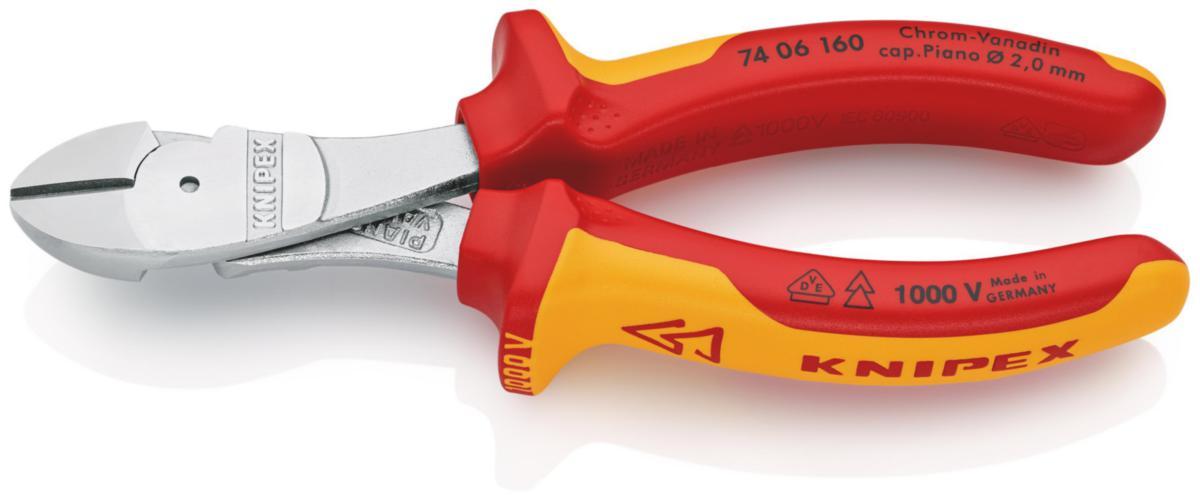 Voimasivuleikkurit Knipex 7406 - VOIMASIVULEIKKURI VDE KNIPEX 160MM. JOUSITERÄS 2.0MM