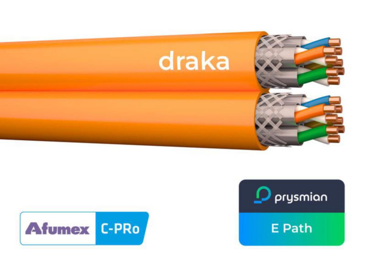 Tietoverkkokaapeli Draka Cat7 suojattu - TIETOVERKKOKAAPELI-CAT7 AFUMEX UC900-HF C-PRO C7 S/FTP 2X4P