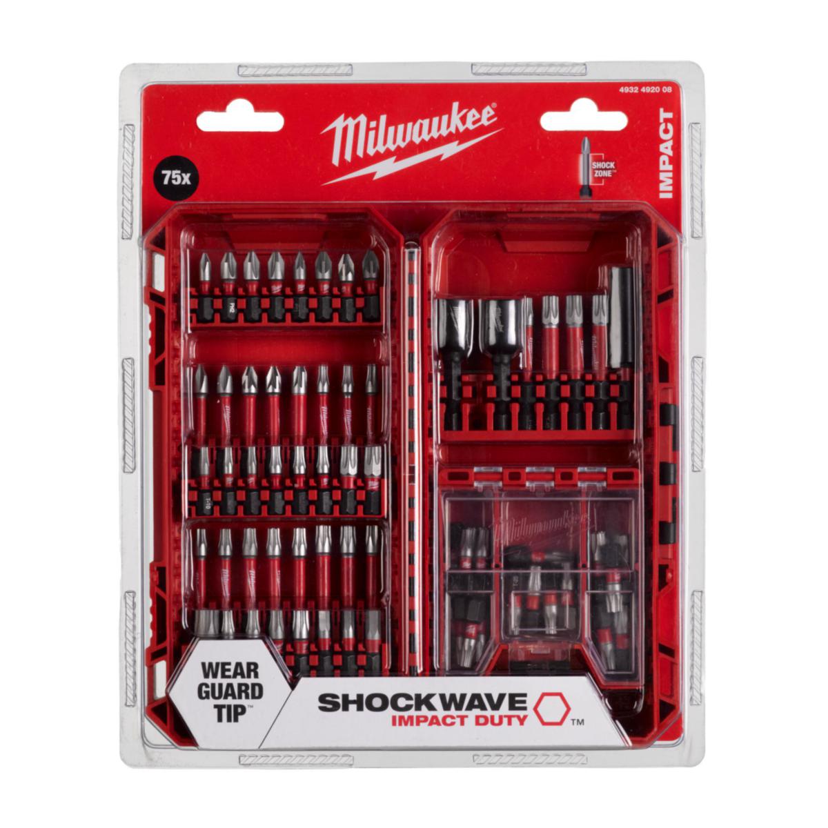 Ruuvauskärkisarja Milwaukee Shockwave CDXL 75osaa - KÄRKISARJA MILWAUKEE SHOCKWAVE CDXL 75KPL