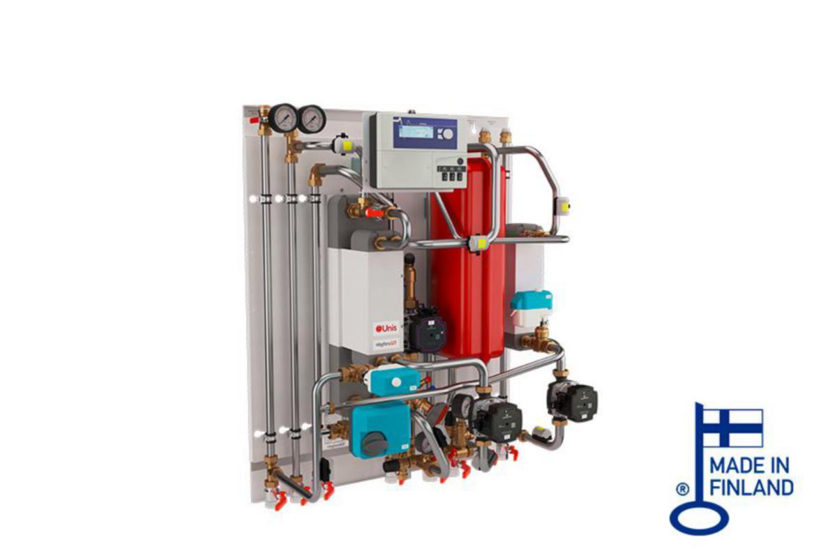 Lämmönjakokeskus Unis 100-3RF, seinäasenteinen - LÄMMÖNJAKOKESKUS, PIENTALO UNIS 100-3RF, LATTIA.PATT.&KV