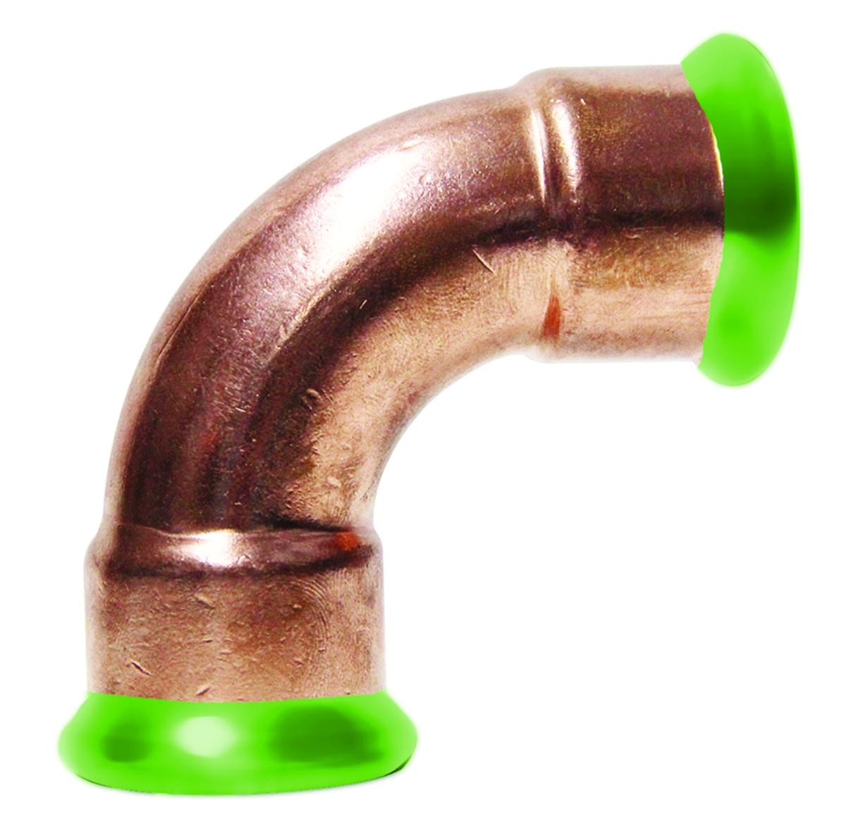 Käyrä 90° A-press pyöristetty kupari M - KÄYRÄ 90 PYÖRIST. KUPARI A-PRESS 22 M