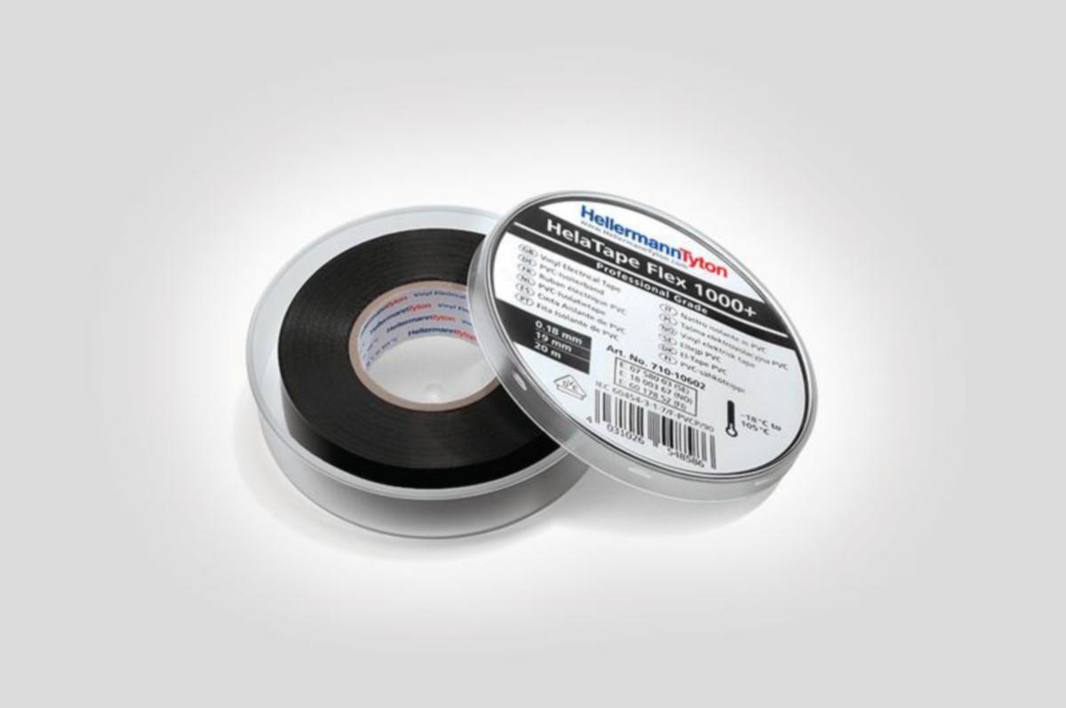 Sähköteippi vinyyli HellermannTyton HelaTape Flex 1000+ - SÄHKÖTEIPPI VINYYLI HELATAPE HTAPE-FLEX1000+ 19X20 MUS
