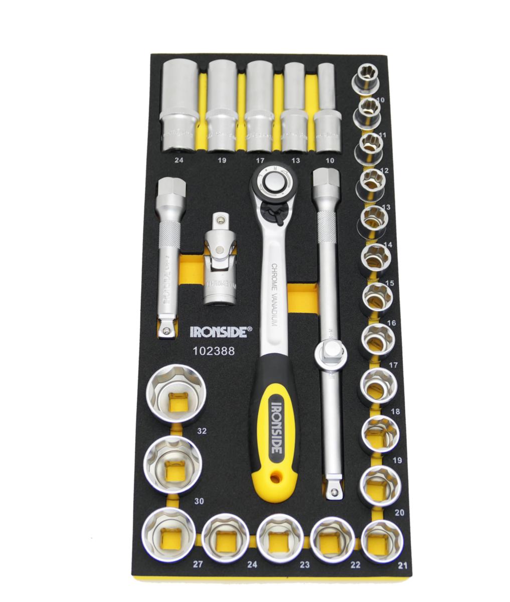Hylsyavainsarja Ironside 1/2" moduuli, 28osaa - TYÖKALUMODULI 1/2" 28 OSA IRONSIDE 102690