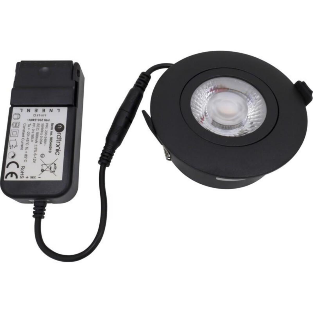 Alasvalo Nordtronic LP Flexible G2 6W - ALASVALO NORDTRONIC IP44 410LM 6W 27K BK R