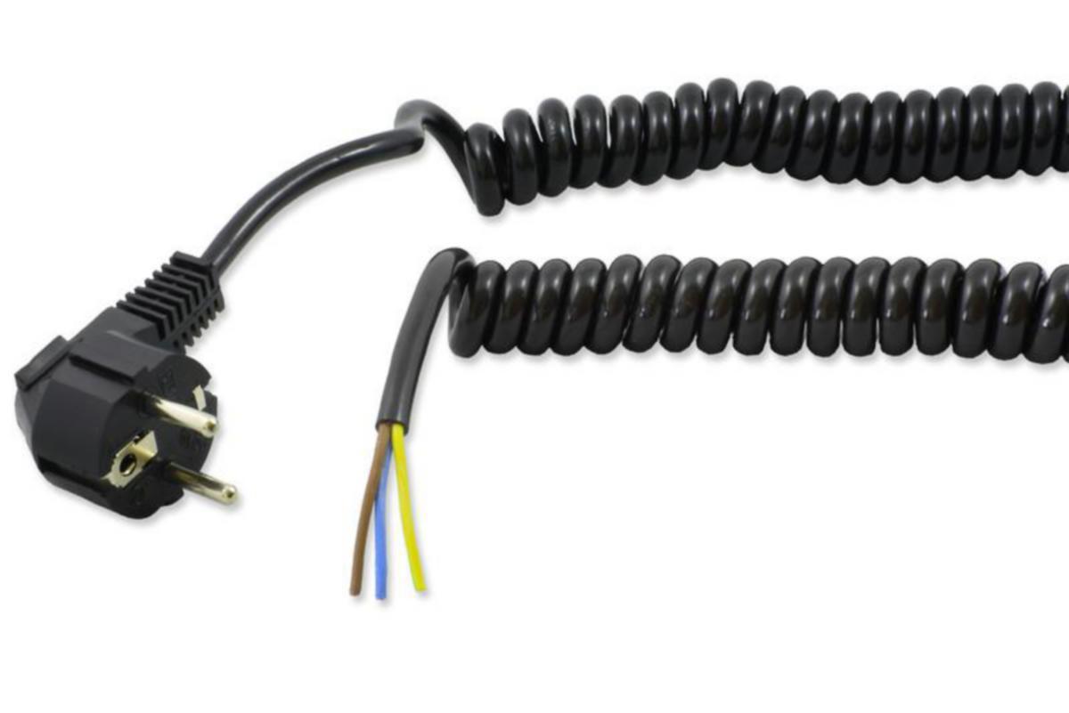 Liitosjohto Axjo Kabel PVC H05VV-F spiraali - LIITOSJOHTO AXJO KABEL SPI MSK H05VV-F 3G0.75 MU 0.8m