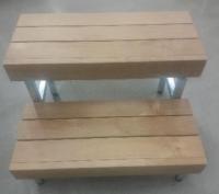 Saunan porrasaskelma 2 askelmaa 50 cm x 70 cm lämpökäsitelty haapa