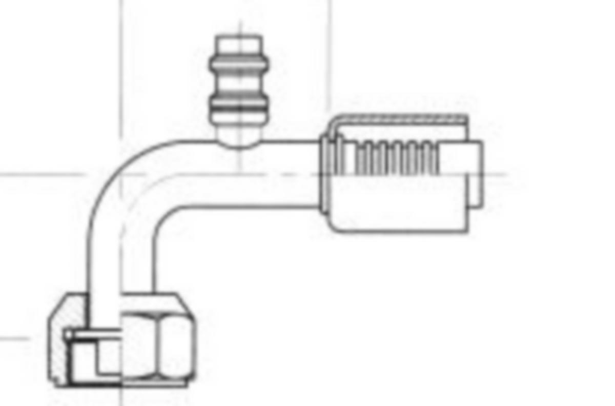 Liitin O-rengas, sisäkierre pyörivä 90ast R134 venttiili - LIITIN O-RENG 90° R134. TERÄS DH 50-52719-06-06S