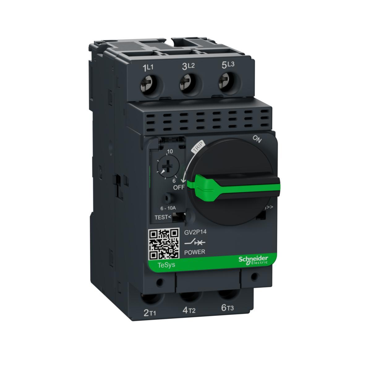 Moottorinsuojakatkaisija Schneider Electric TeSys GV2P - MOOTTORINSUOJAKATKAISIJA TESYS GV2P14 6.0-10A