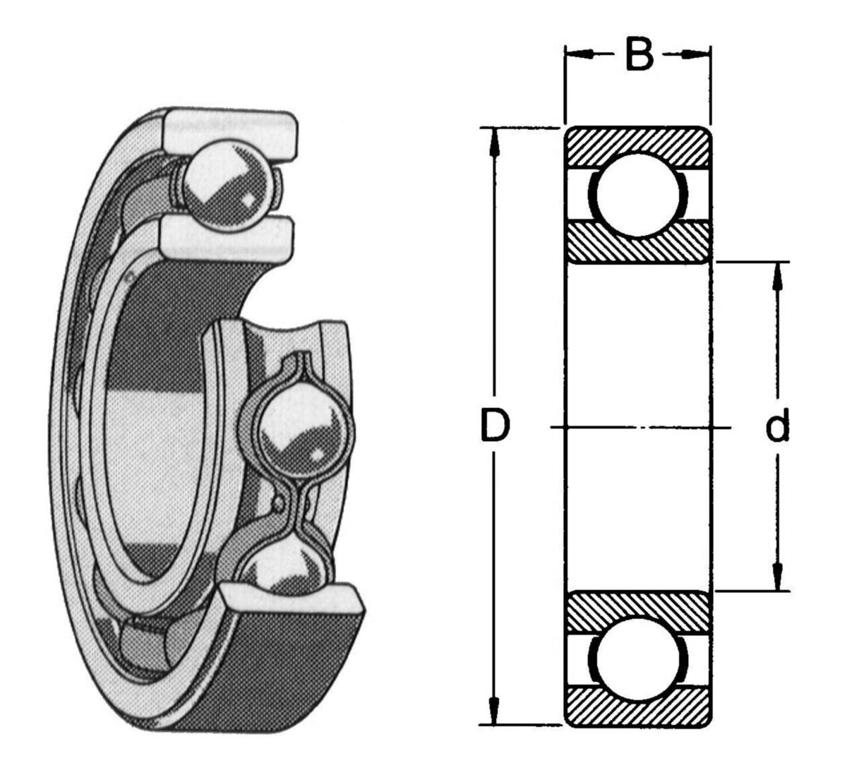 Urakuulalaakeri SKF 6000-sarja - URAKUULALAAKERI SKF 6007-2RS1 35X62X14