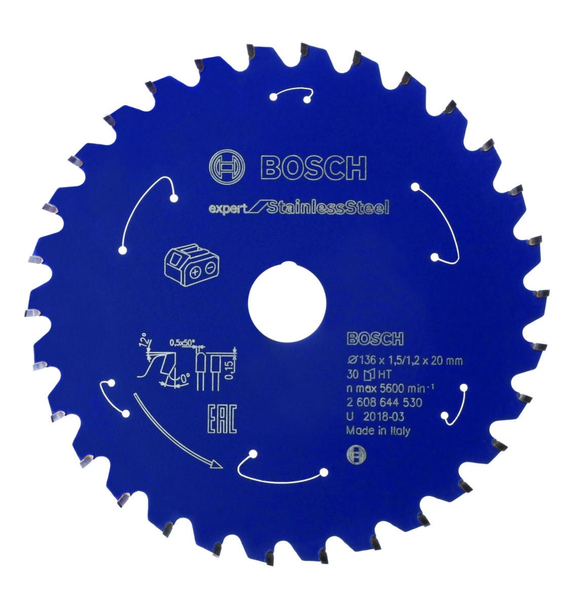 Pyörösahanterä Bosch Expert for Stainless Steel - PYÖRÖSAHANTERÄ EXP FOR STEEL BOSCH 140X1,5/1,2X20MM T30