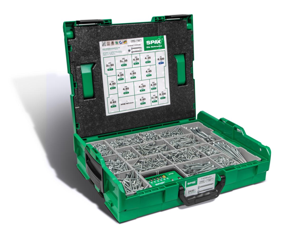 Yleisruuvilajitelma Spax suuri, uppokanta torx - KIINNITYSTARVIKESALKKU VALMIS SPAX SINKITTY UPPOKANTA SUURI