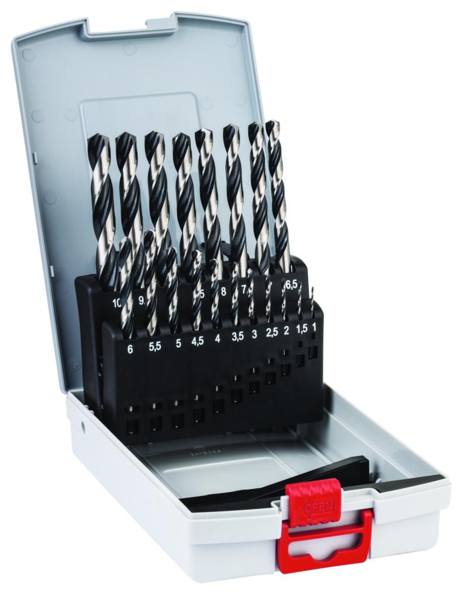 Metalliporanteräsarja Bosch Pointteq HSS 1-10 mm 19osaa - METALLIPORANTERÄSARJA BOSCH PTEC HSS-R 1-10MM 19KPL