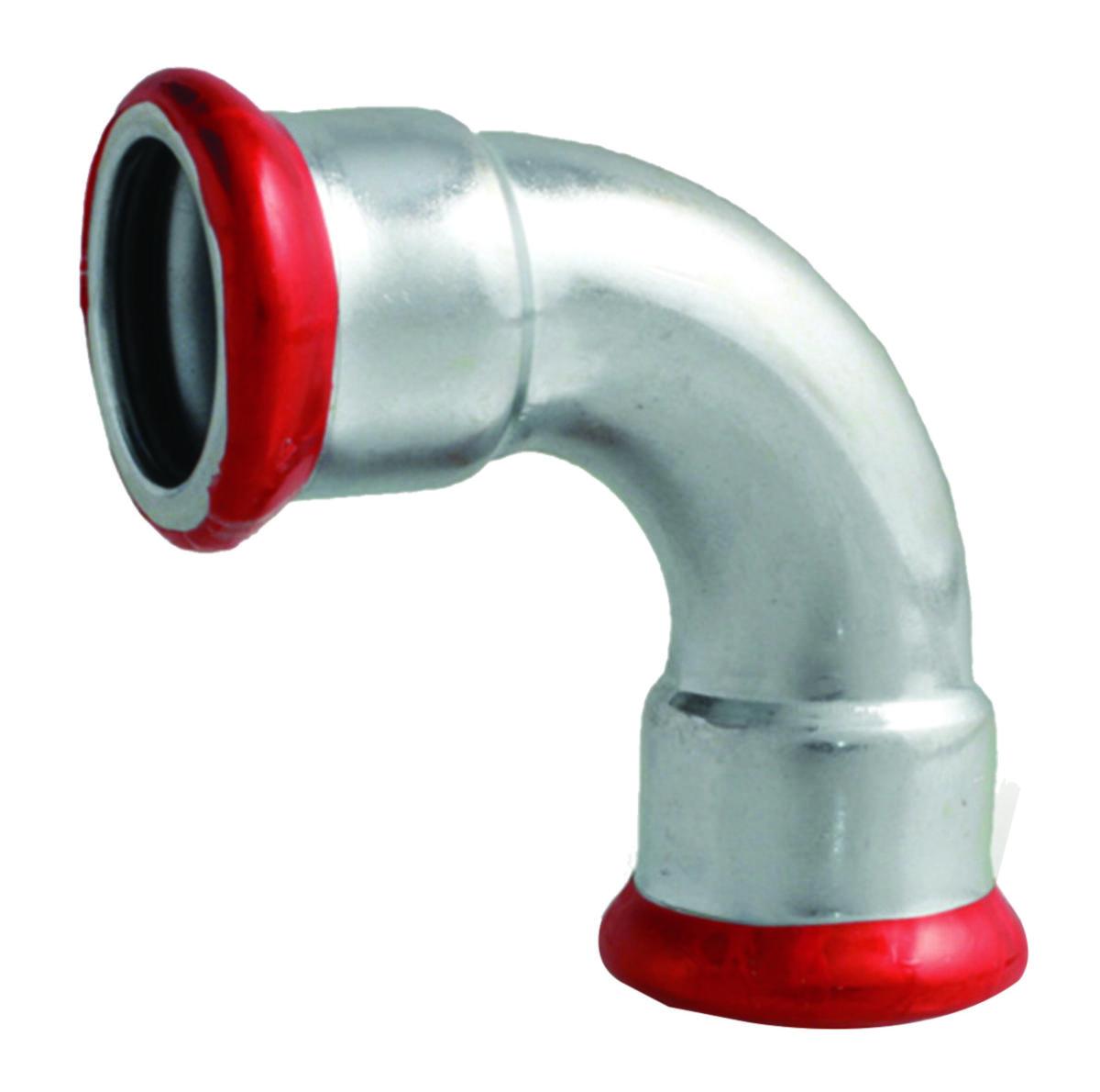 Käyrä 90° A-press sinkitty 2 muhvia M - KÄYRÄ 90 PYÖRIST. SINKITTY A-PRESS 28 M