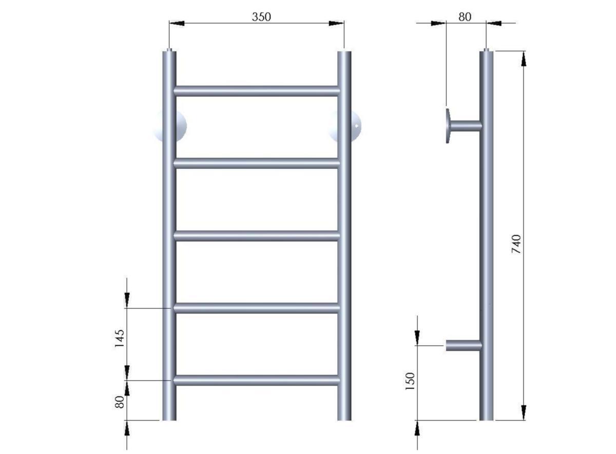 Kuivausteline a-collection Ultra - KUIVAUSTELINE TIKAS ULTRA S 350X740/KROMATTU