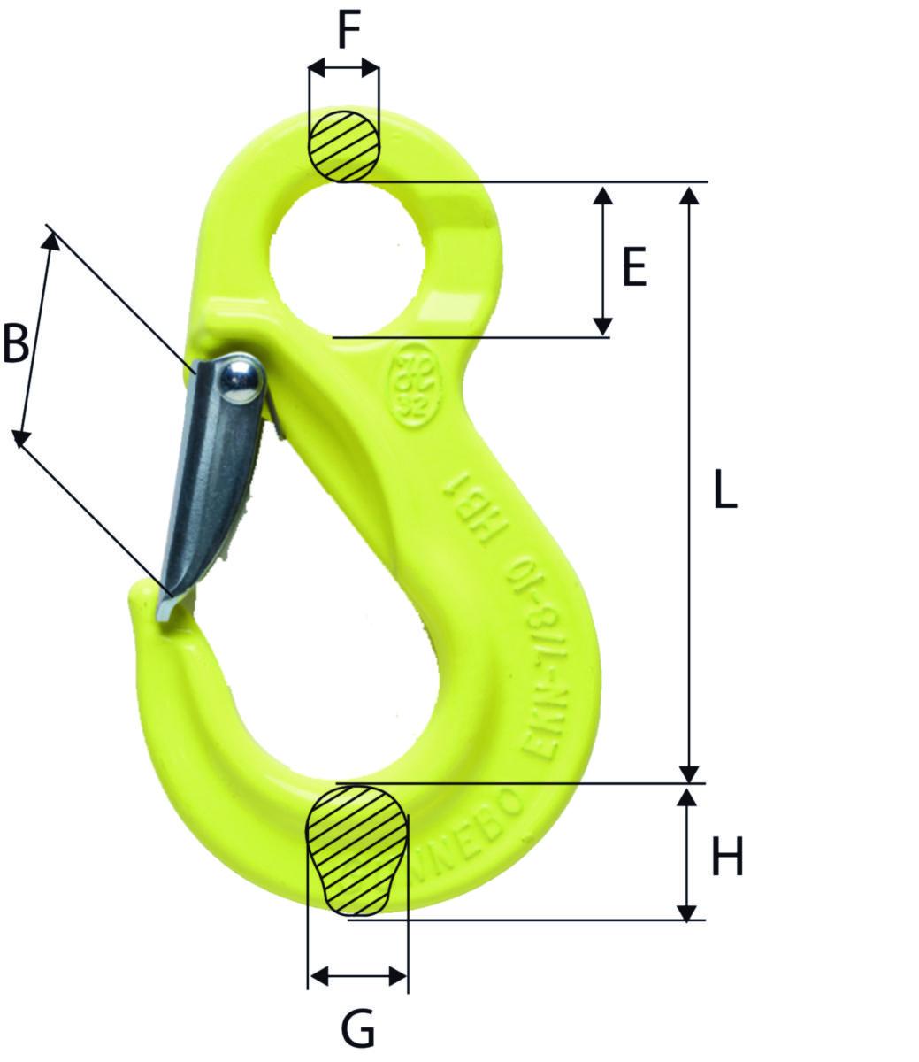 Kuormakoukku Gunnebo Lifting GrabiQ tyyppi EKN - KUORMAKOUKKU+SALPA GRABIQ EKN-6-10 MAX.KUORMA 1.5T