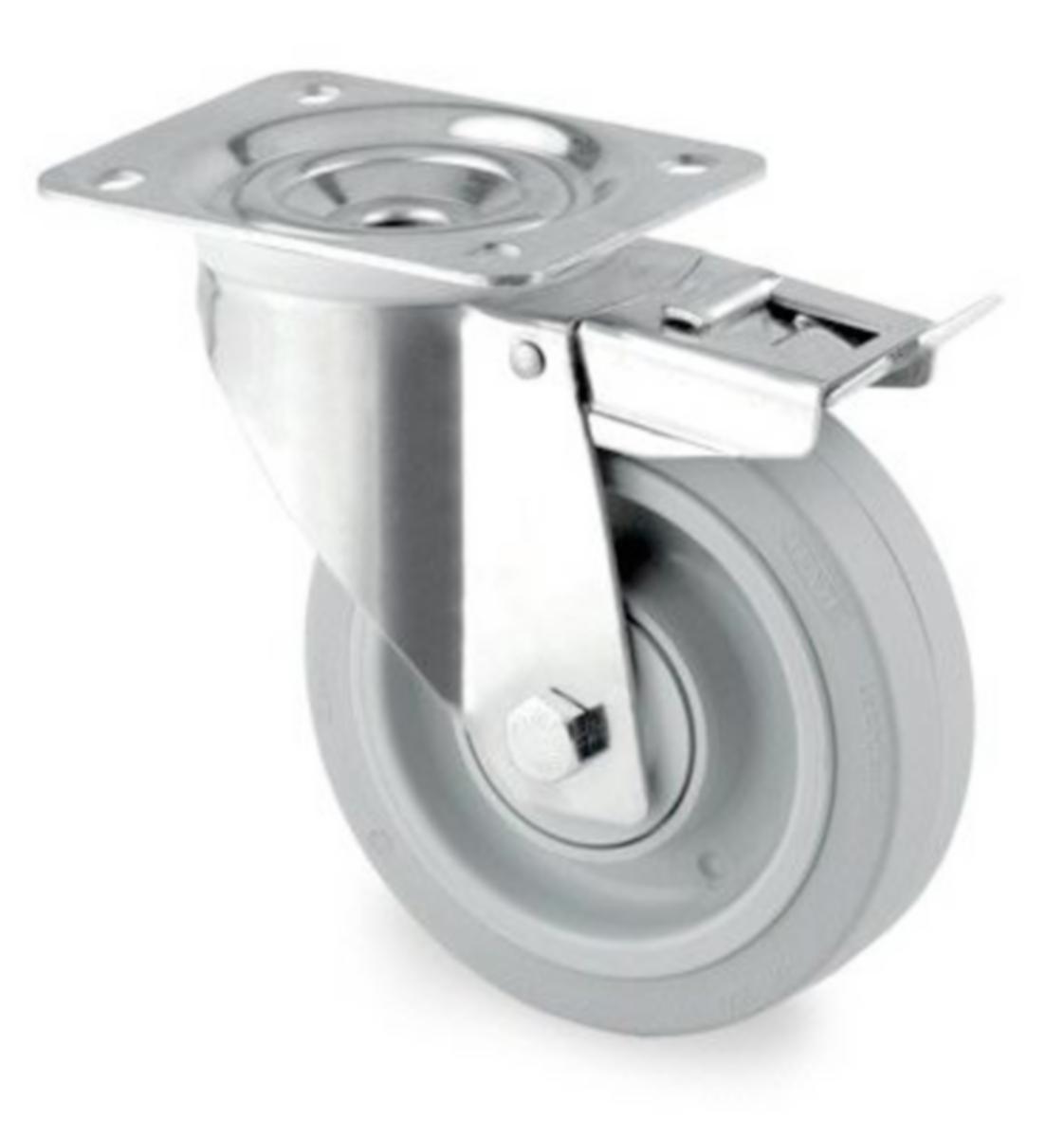 Kalustepyörä jarrulla Tente - OHJ.PYÖRÄ TENTE 125MM ELAST JARRU 3477UFP125P62 L.105X85