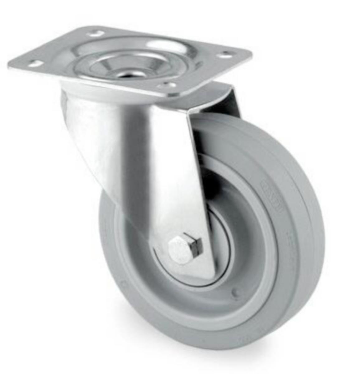 Kalustepyörä Tente - OHJ.PYÖRÄ TENTE 160MM ELAST 3470UFP160P63 LAATTA 137X105MM