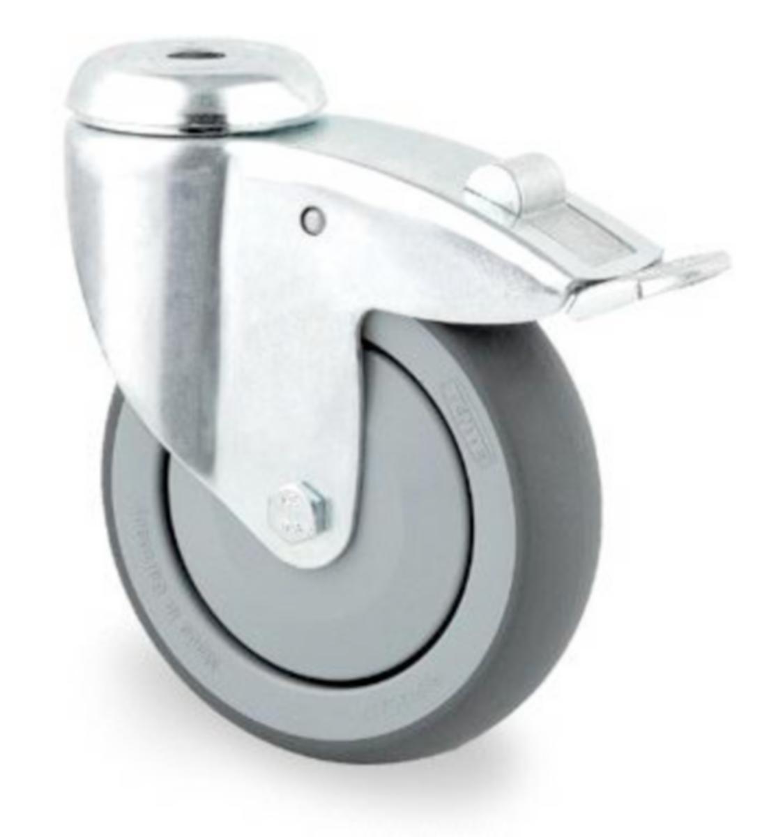 Kalustepyörä jarrulla kuulalaakeroitu Tente - OHJ.PYÖRÄ TENTE 125MM TERMOK JARR 2477PJP125P30 C-REIK 11MM