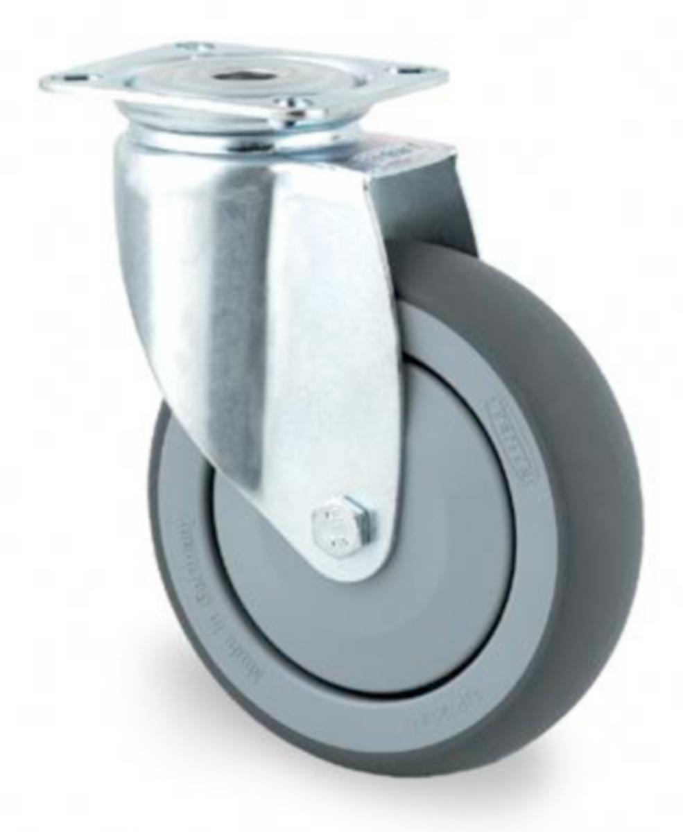 Kalustepyörä Tente kuulalaakeroitu - KÄÄNTÖPYÖR TENTE100MM TERM 2470PJP100P50 LEVY 77X67MM