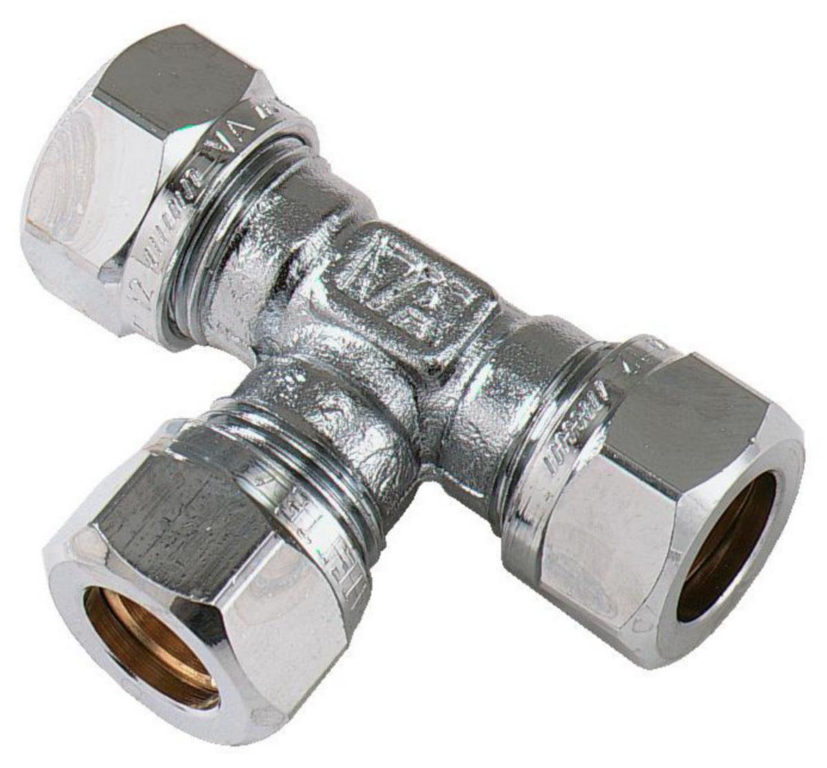 Puserrus T-liitin Vatette kromattu supistava - PUSERRUS T-LIITIN KROM VATETTE 15X10X15 MM (037050320