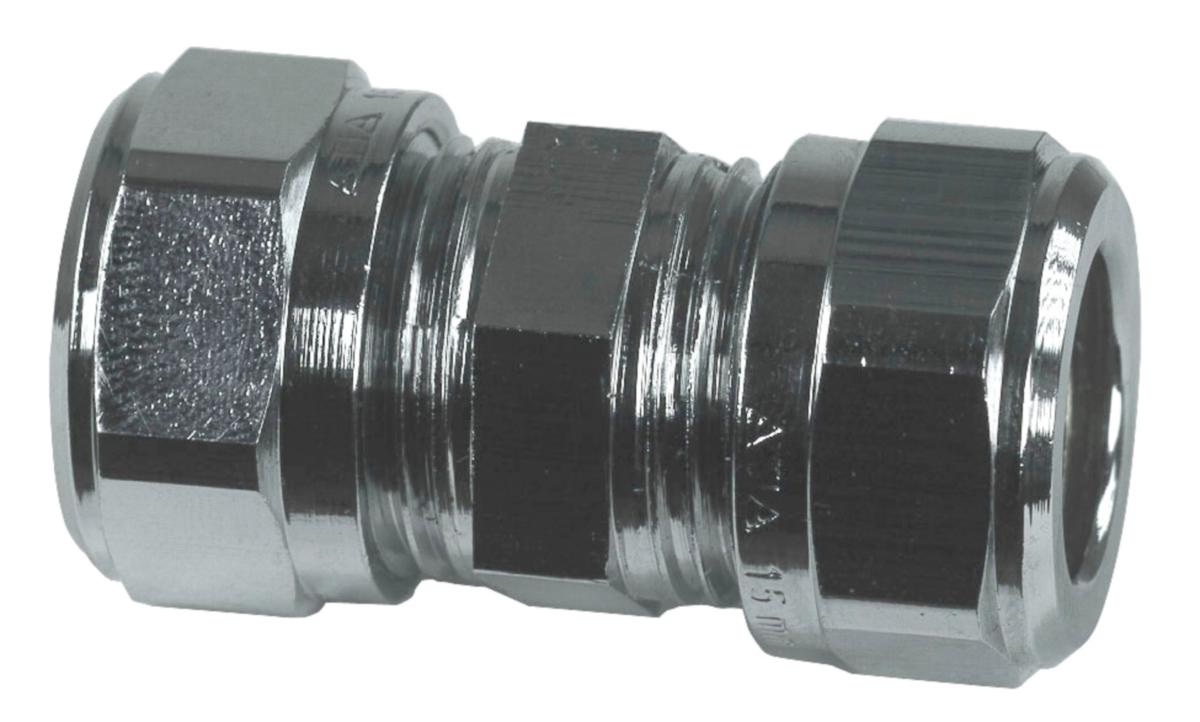 Puserrusliitin, suora, putki/putki - PUSERRUSLIITIN 22 MM