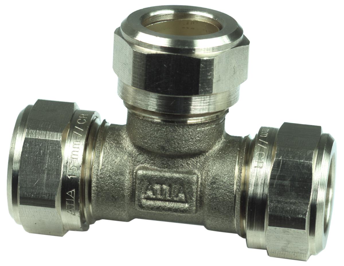 Puserrusliitin, T-liitin, putki/putki/putki - PUSERRUS T-LIITIN 22 MM