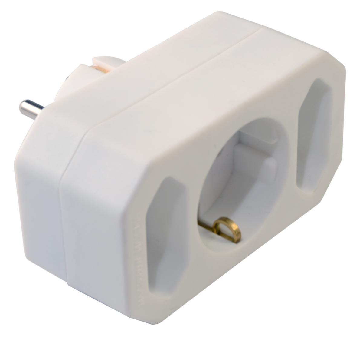Haaroitin, combi, 1 x Schuko + 2 x euro, IP20 - HAAROITUSPISTOKE 3-OS VALKO 1KPL MAAD + 2KPL EURO